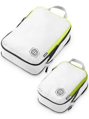Compression Packing Cubes Travel Organizer Carry On Luggage Storage Bags 2 Pack